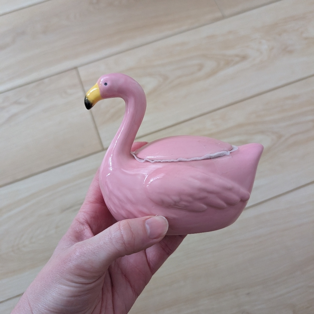 New! Pink Flamingo Trinket Holder
